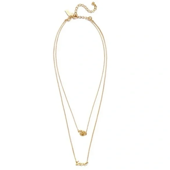 KATE SPADE • Gold Like A Charm Love Knot Double Layer Necklace - Picture 2 of 4